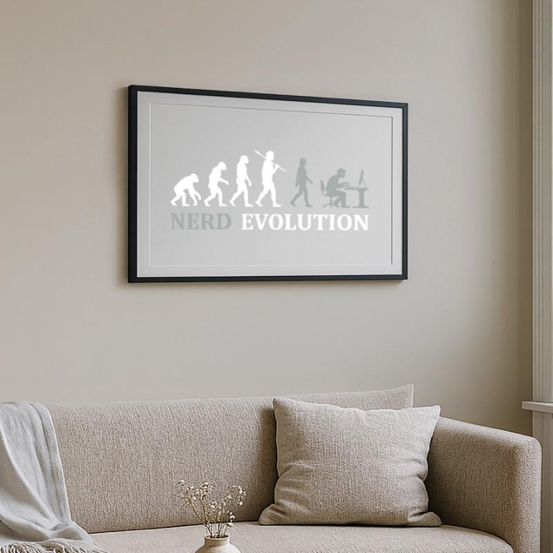 Nerd Evolution – From Monkey to PC Pro Framed poster (69 × 49 cm)