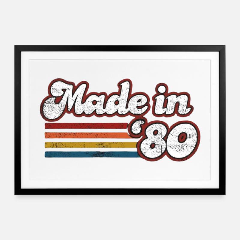 Made 1980's Vintage Retro Gift - Framed poster (69 × 49 cm) - black