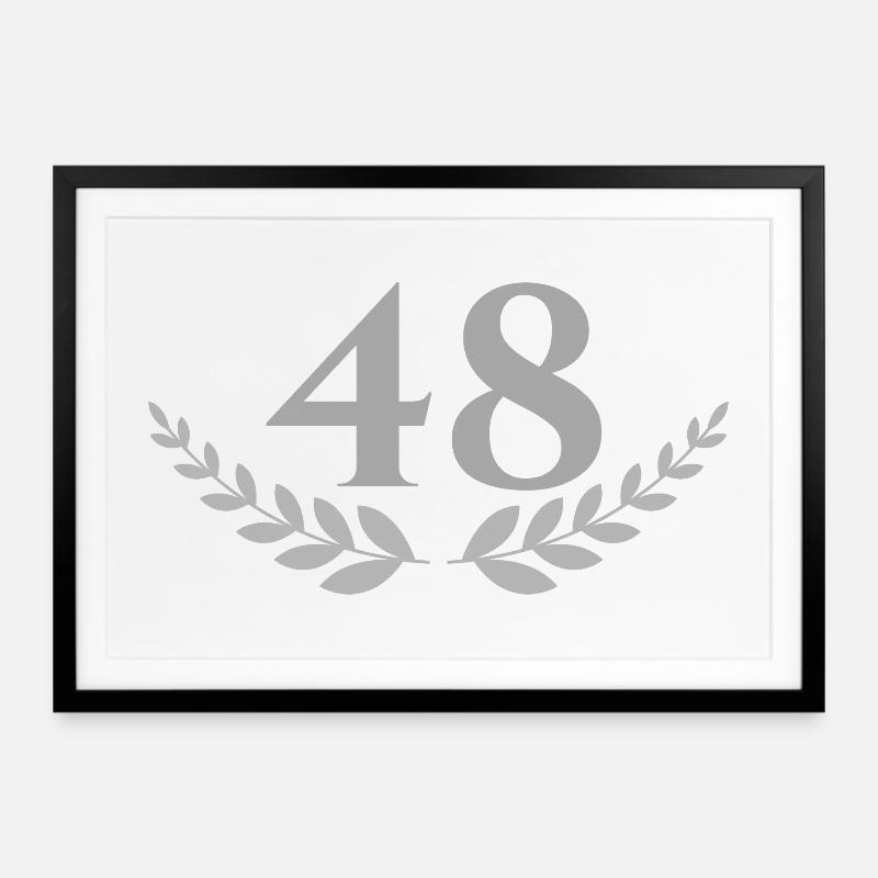 48 - Gerahmtes Poster (69 × 49 cm) - Schwarz
