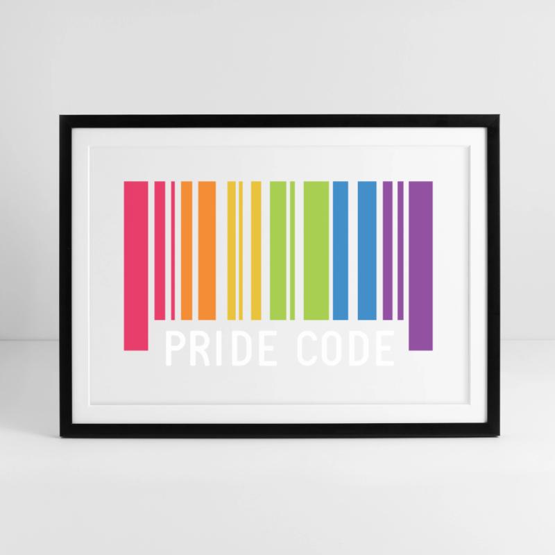 LGBT Pride Monat - Pride Code Gerahmtes Poster (69 × 49 cm)