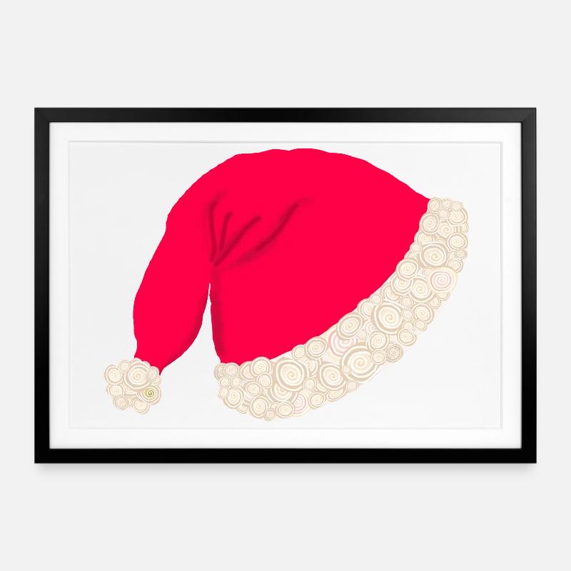 Christmas hat without text - Framed poster (69 × 49 cm) - black