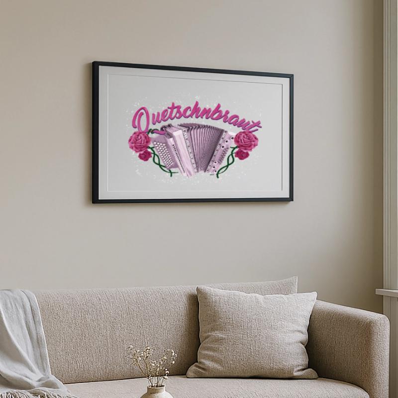 Squeeze Bride - Harmonica with Roses Framed poster (69 × 49 cm)
