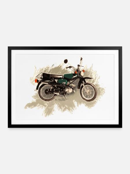 Enduro S51 - Gerahmtes Poster (69 × 49 cm) - Schwarz