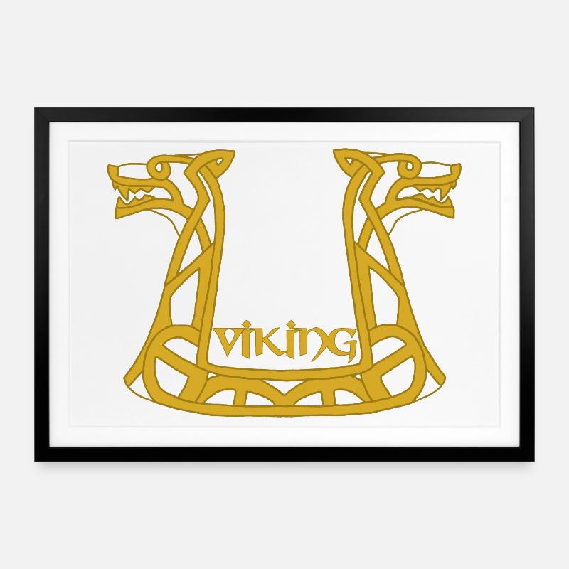 Viking Golden Dragon - Framed poster (69 × 49 cm) - black
