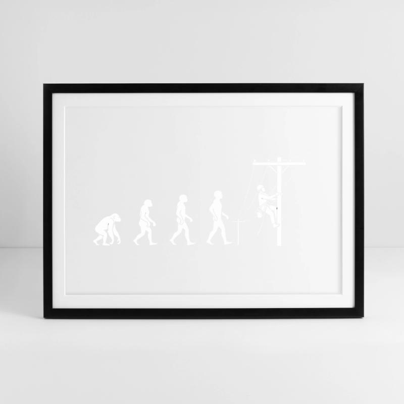 Evolution zur Netztechnik Gerahmtes Poster (69 × 49 cm)
