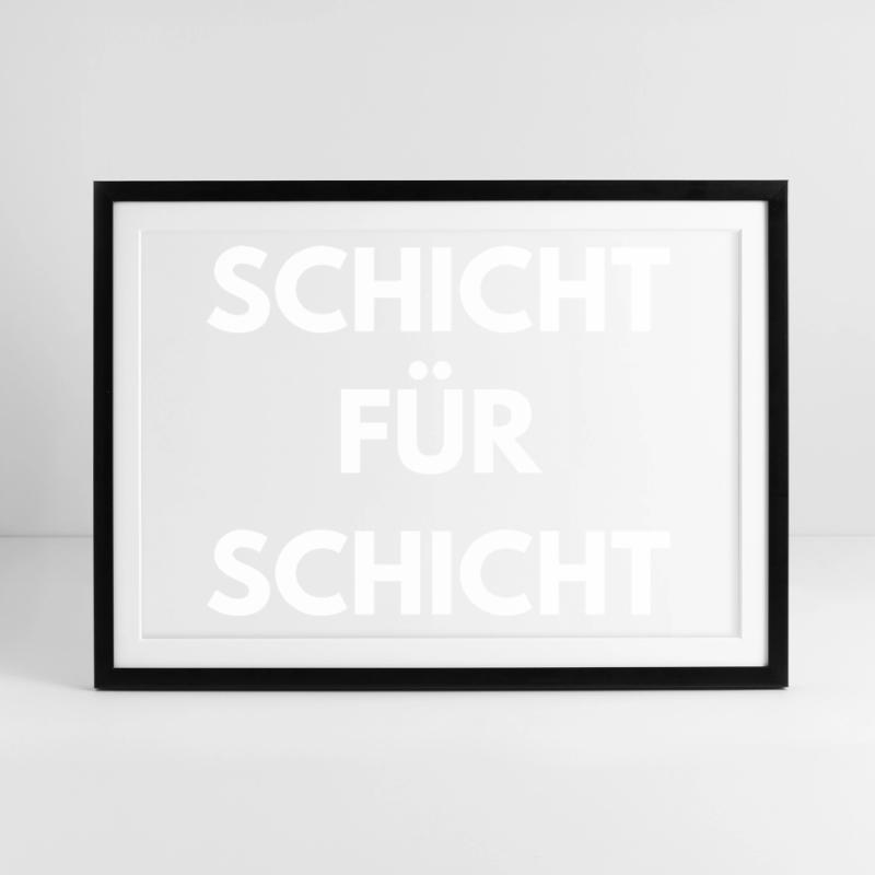 Layer by Layer | Shift Work Shirt Framed poster (69 × 49 cm)