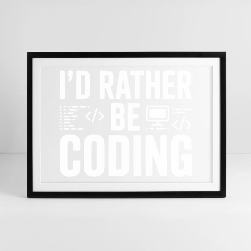 Je préfère coder Affiche encadrée (69 × 49 cm)