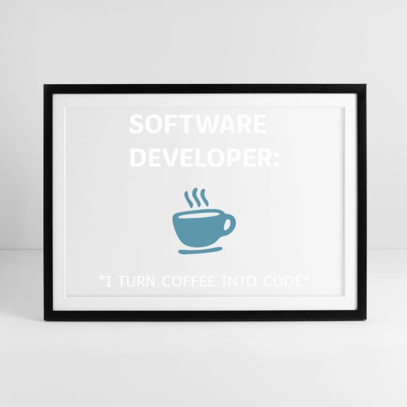 Software Developer - Coffee Edition Gerahmtes Poster (69 × 49 cm)