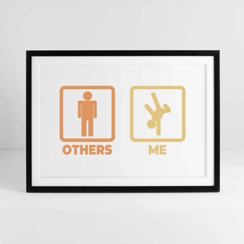 Breakdance stick figures Framed poster (69 × 49 cm)