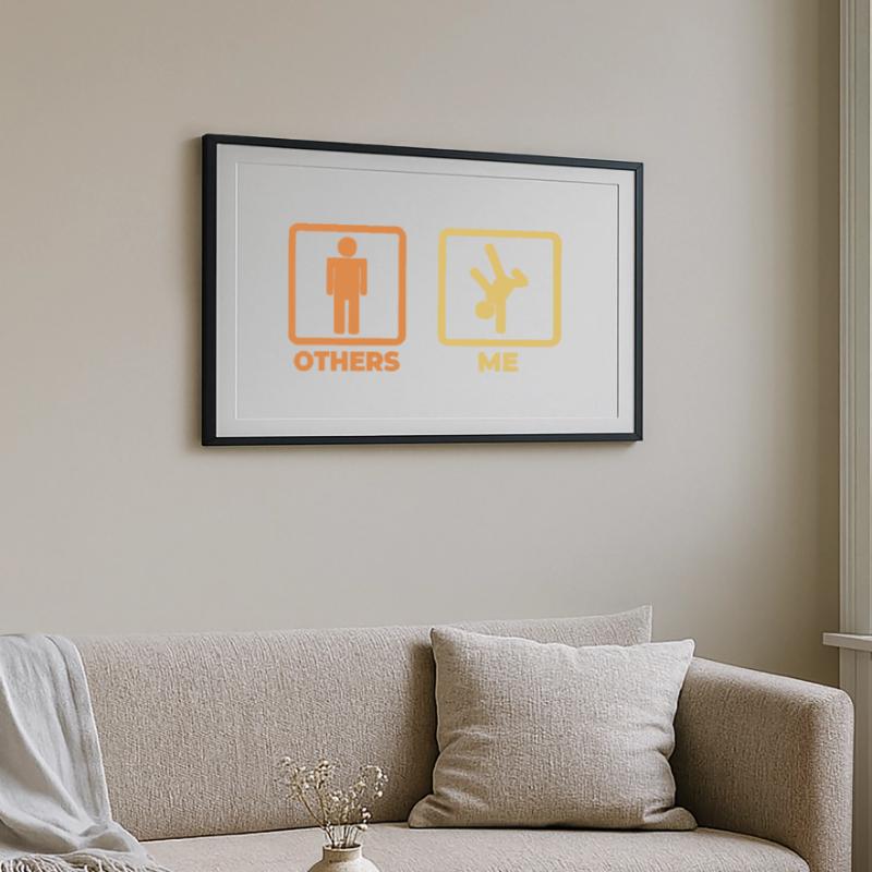 Breakdance stick figures Framed poster (69 × 49 cm)