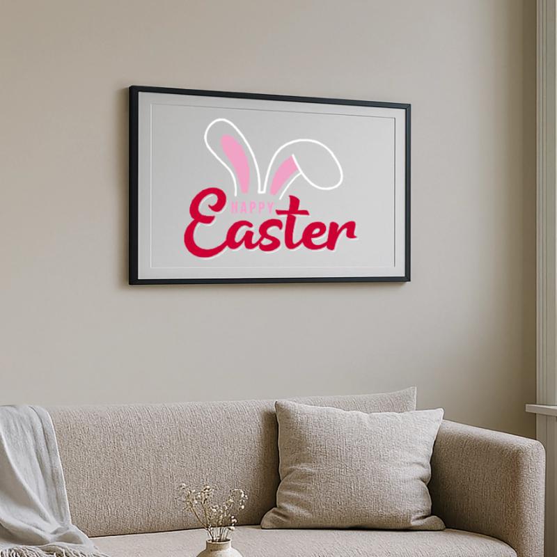 Happy Easter Bunny Scripture Framed poster (69 × 49 cm)