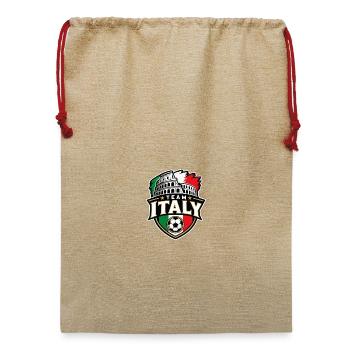 Team Italien Fußballemblem - Jute Weihnachtssack  - Beige - Vorne