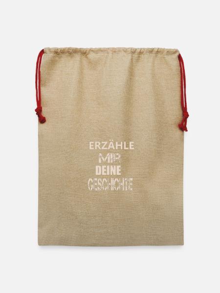 ERZÄHLE MIR DEINE GESCHICHTE - Jute Weihnachtssack  - Beige