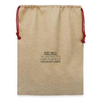 Kurze Pause - Jute Weihnachtssack  - Beige - Vorne