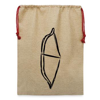Bogen Zeichnung - Jute Weihnachtssack  - Beige - Vorne