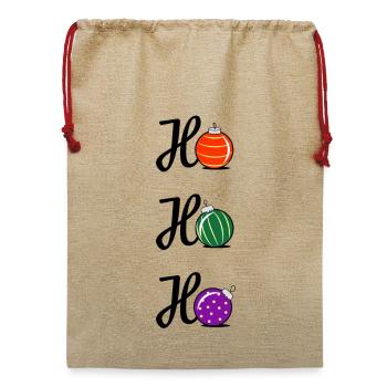 Singende Christbaumkugeln - Jute Weihnachtssack  - Beige - Vorne
