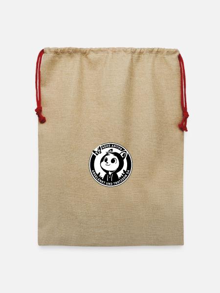 Abgelenkt und trotzdem da -ADHS Antifa - Jute Weihnachtssack - Beige