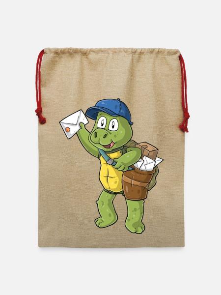 Postbote - Jute Weihnachtssack - Beige