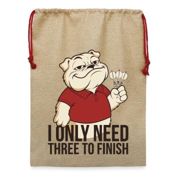 I Only Need Three To Finish – Darts Shirt - Jute Weihnachtssack  - Beige - Vorne