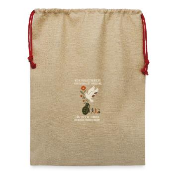 Anti Krieg Design - Jute Weihnachtssack  - Beige - Vorne