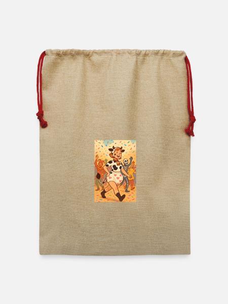Halloween Party Kuhkleid - Jute Weihnachtssack - Beige