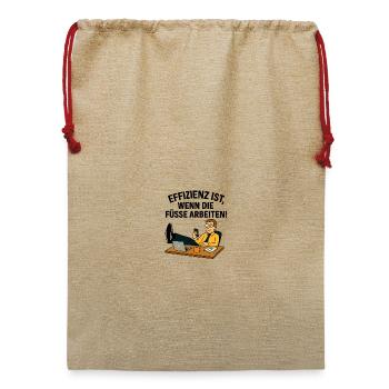 Entspannter Remote Arbeiter im Homeoffice - Jute Weihnachtssack  - Beige - Vorne