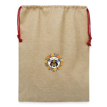 dicke Hummel - Jute Weihnachtssack  - Beige - Vorne