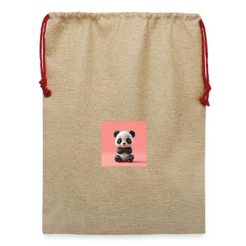 Panda mit Cartoon-Effekt - Jute Weihnachtssack  - Beige - Vorne