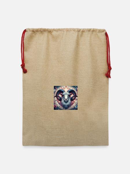 WIDDER \ Sternzeichen - Jute Weihnachtssack - Beige