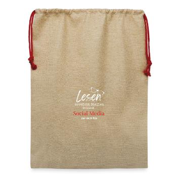 Lehrmotivation mit Brille - Jute Weihnachtssack  - Beige - Vorne