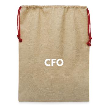 CFO Chief Financial Officer Finance Executive - Jute Weihnachtssack  - Beige - Vorne