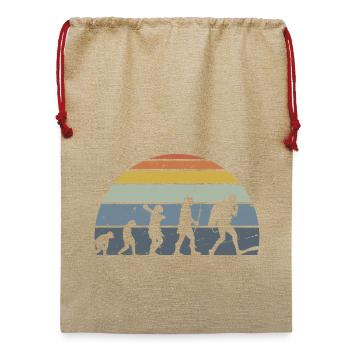 Die Evolution des Silhouettendesigns der Menschheit - Jute Weihnachtssack  - Beige - Vorne