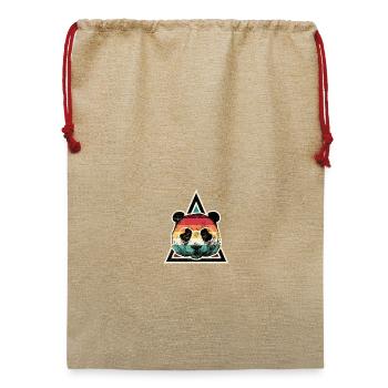 Regenbogenpanda-Prisma - Jute Weihnachtssack  - Beige - Vorne