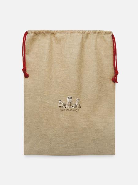 Gute besserung - Jute Weihnachtssack - Beige