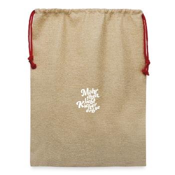 Logo without background white - Jute Weihnachtssack  - Beige - Vorne