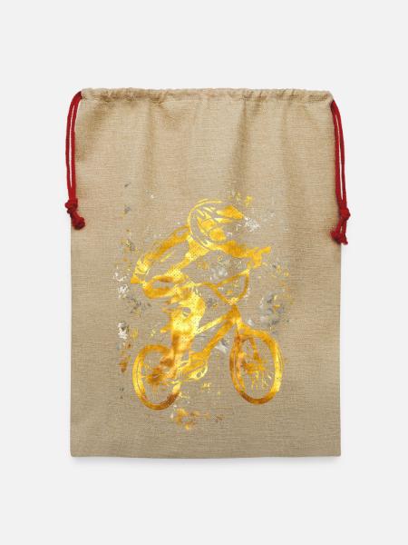 BMX Fahrrad | BMX Rad | BMX Geschenkidee ♥ - Jute Weihnachtssack  - Beige