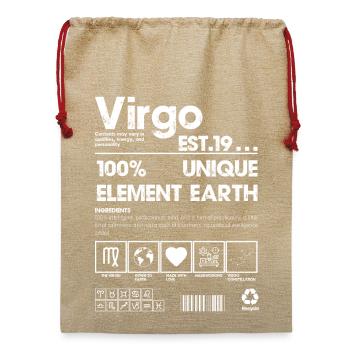 Jungfrau Erde Element 100% einzigartiges Logo - Jute Weihnachtssack  - Beige - Vorne