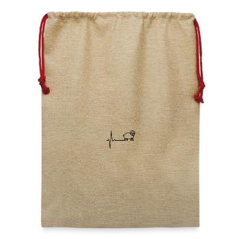 Herzschlag Ziege - Jute Weihnachtssack  - Beige - Vorne