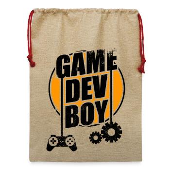 Game Dev Junge - Jute Weihnachtssack  - Beige - Vorne