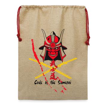 Code Samurai Krieger: Klingen-Design - Jute Weihnachtssack  - Beige - Vorne