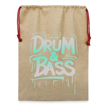 Schlagzeug und Bass - Jute Weihnachtssack  - Beige - Vorne