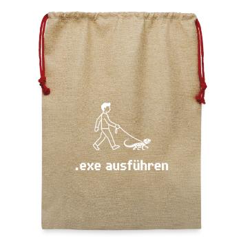 Admin Exe Ausführen - Jute Weihnachtssack  - Beige - Vorne