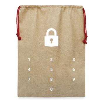 Lock Screen - Jute Weihnachtssack  - Beige - Vorne