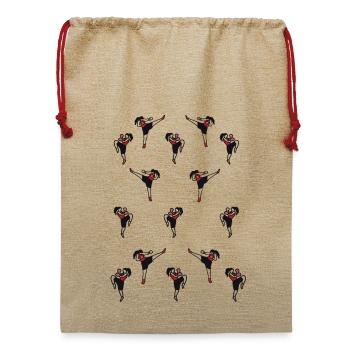 Boxinggirl - Jute Weihnachtssack  - Beige - Vorne