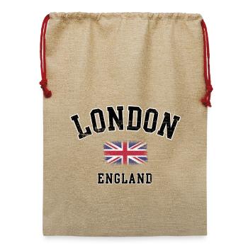 London Union Jack Emblem - Jute Weihnachtssack  - Beige - Vorne
