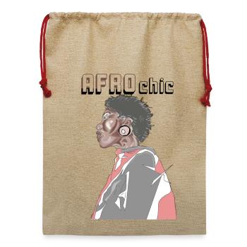 Afro-Chic - Jute Weihnachtssack  - Beige - Vorne