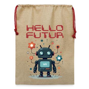 Hallo Future Character von Helfspawn - Jute Weihnachtssack  - Beige - Vorne