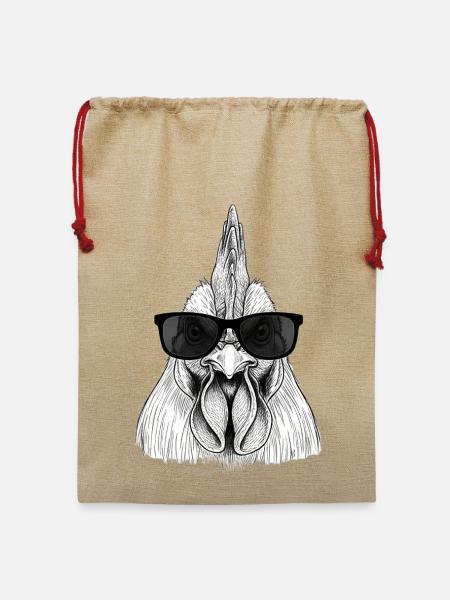 Hahn - Jute Weihnachtssack - Beige