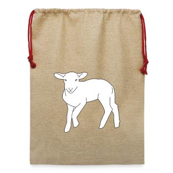 Lamm - Jute Weihnachtssack  - Beige - Vorne