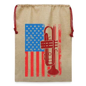 US Trompeter - Jute Weihnachtssack  - Beige - Vorne